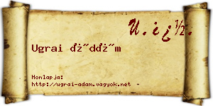 Ugrai Ádám névjegykártya