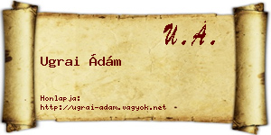 Ugrai Ádám névjegykártya